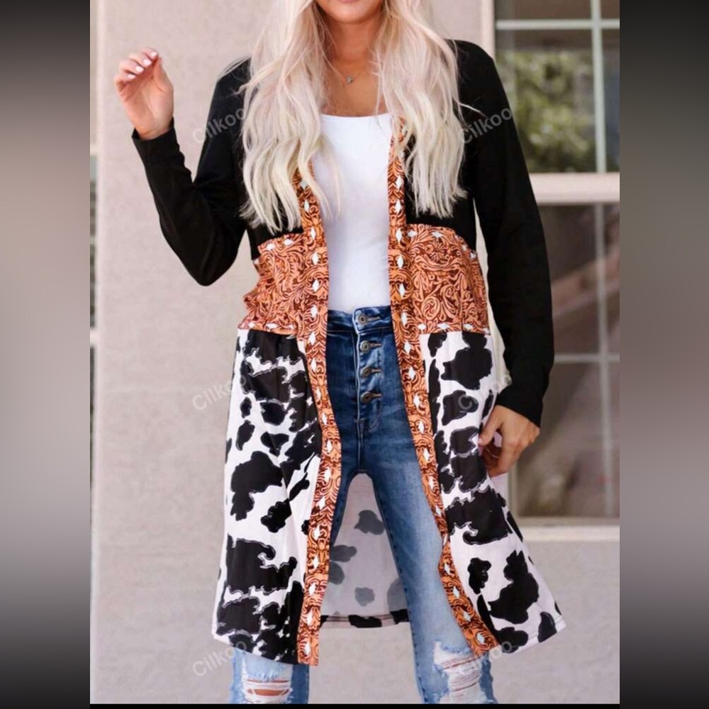 Cowprint duster cardigan 🐮